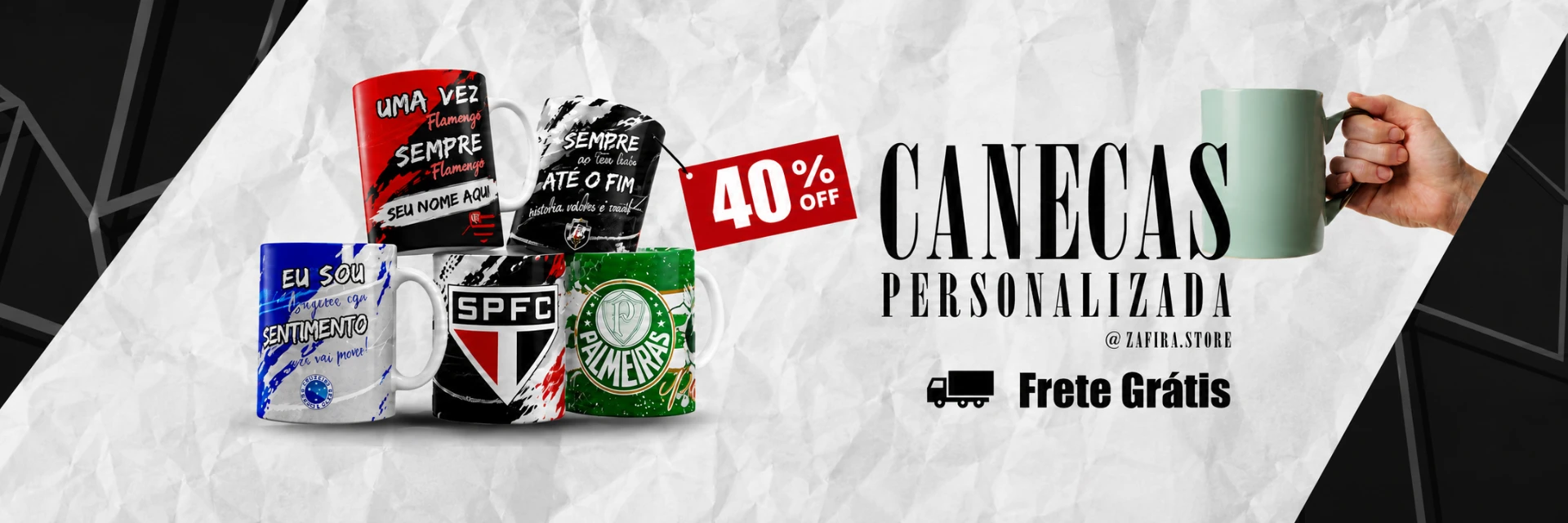 Canecas personalizadas com 40% OFF e frete grátis
